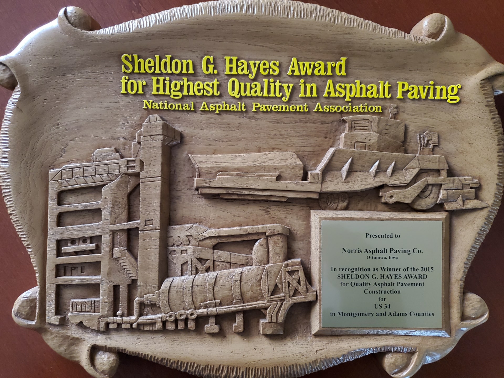 Sheldon G. Hayes Award for Highest Quality in Asphalt and Paving